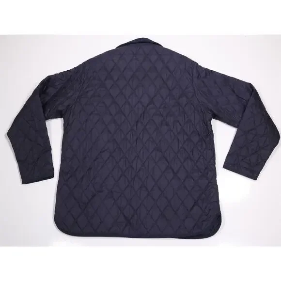 Barbour Ladies Liddesdale Navy Blue Diamond Quilted Jacket Coat US 12 - Picture 5 of 8